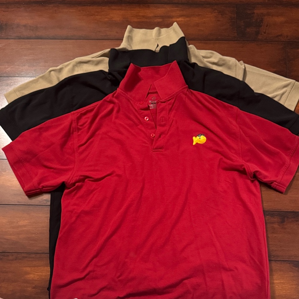Set of Polo Shirts with Embroidered Goldfish Logo